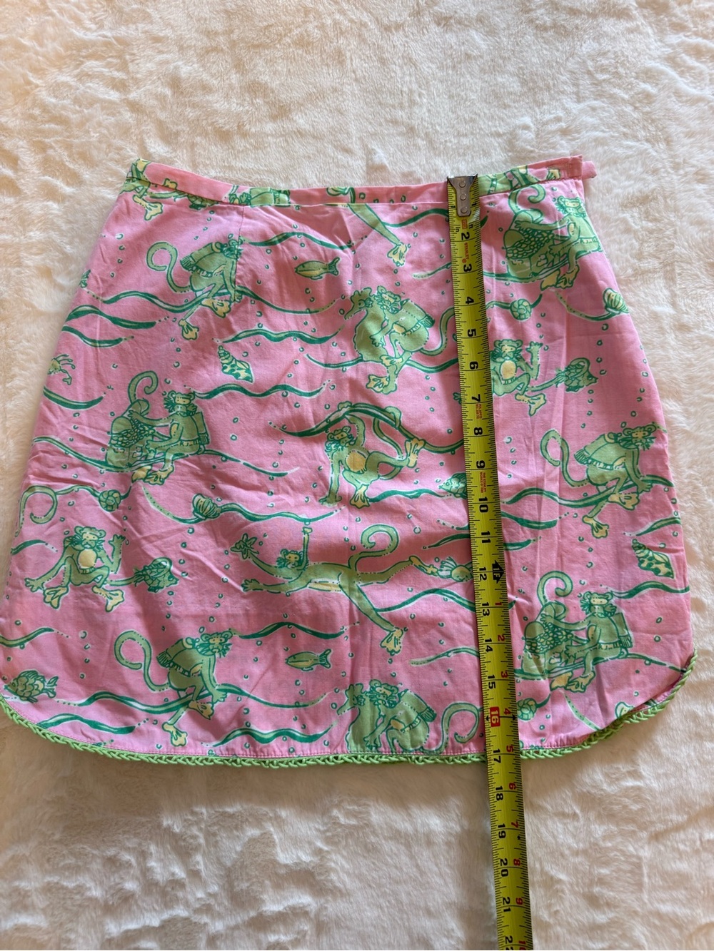 Lilly Pulitzer Pink Mini Skirt with Green Sea Creature Print